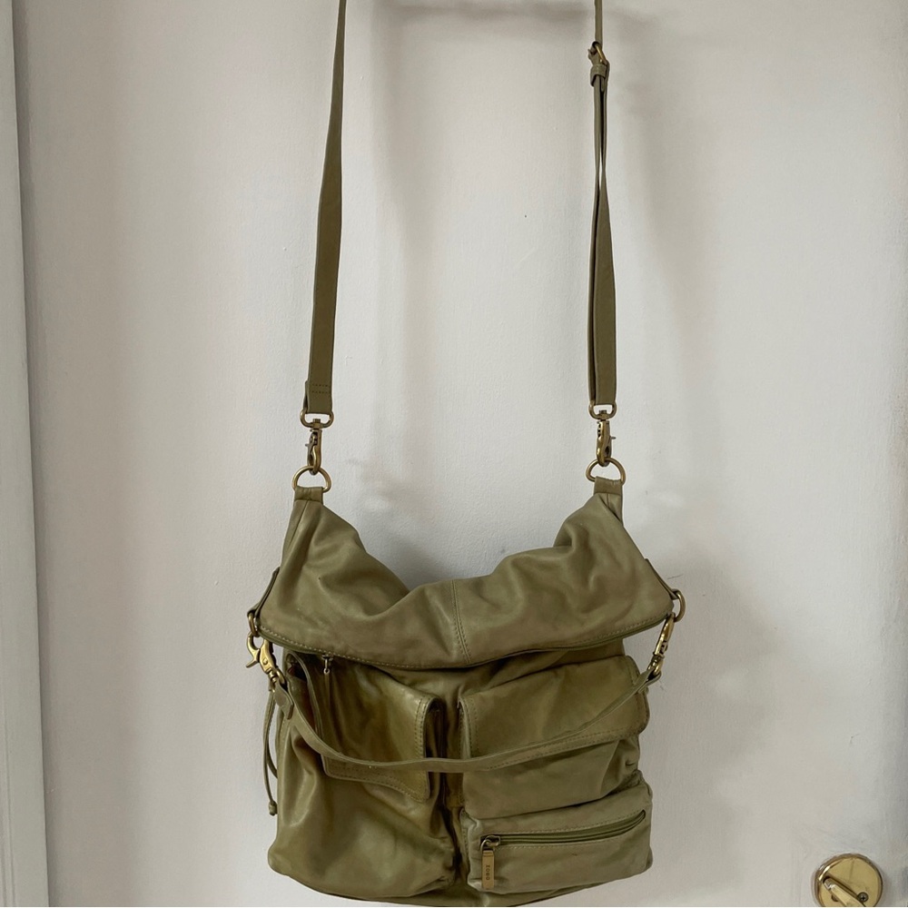 Authentic Hobo Brand Army Olive Green Real Leather Large Bag - Picture 8 of 13